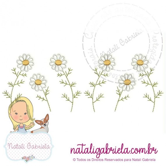 Matriz de Bordado Floral NG26 - 25CM