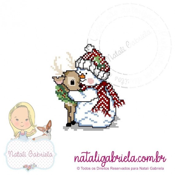 Matriz de bordado Boneco de neve PXNG2 - 14cm