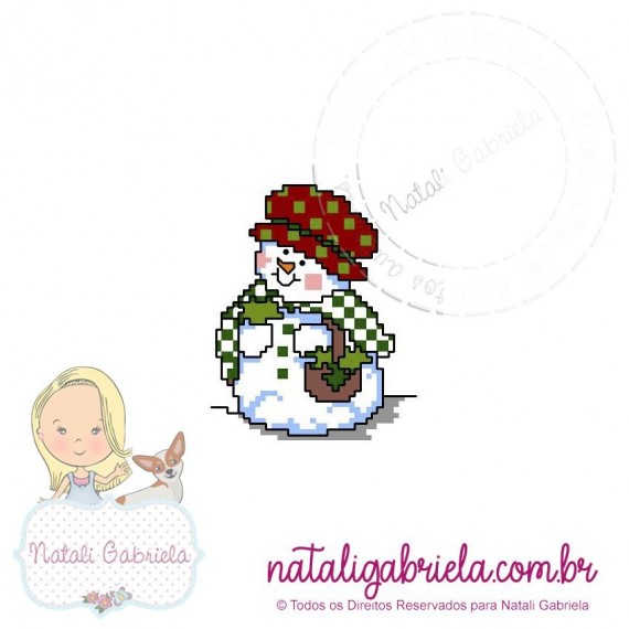 Matriz de bordado Boneco de neve PXNG3 - 12cm