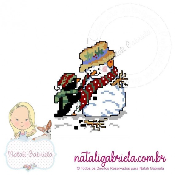 Matriz de bordado Boneco de neve PXNG4 - 15cm