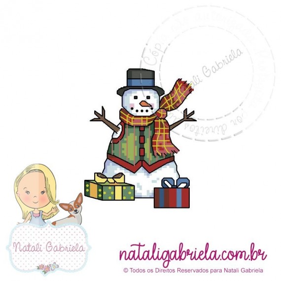 Matriz de bordado Boneco de neve PXNG5 - 14cm