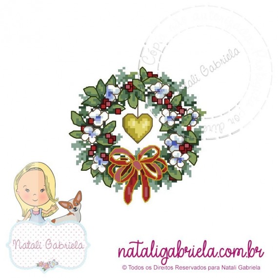 Matriz de bordado Guirlanda de natal PXNG1 - 15cm
