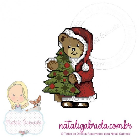 Matriz de urso natalino bordar à máquina.