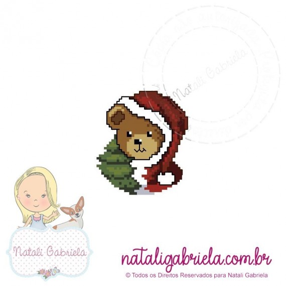 Matriz de urso natalino bordar à máquina.