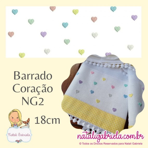 Matriz de Bordado Barrado Coração NG2 - 18cm