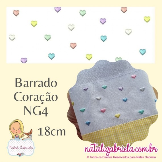Matriz de Bordado Barrado Coração NG4 - 18cm