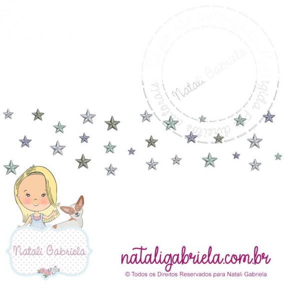 Matriz de estrelas para bordar à máquina.