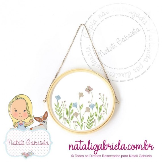 Matriz Floral para bordar à máquina.