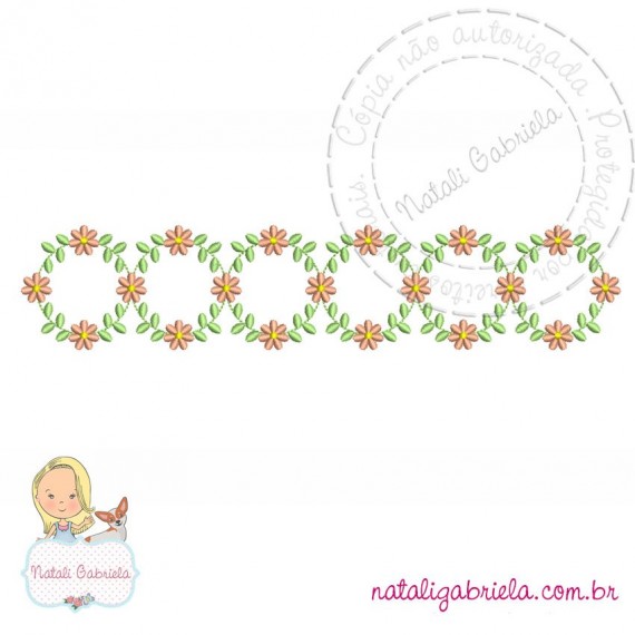 Matriz Floral para bordar à máquina.