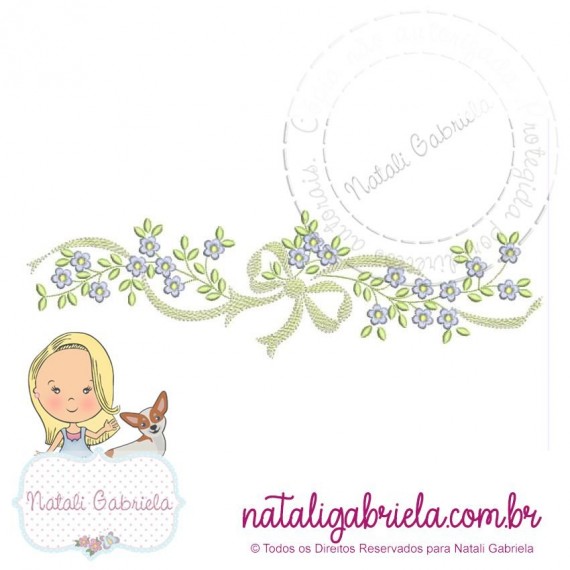 Matriz de bordado floral delicado
