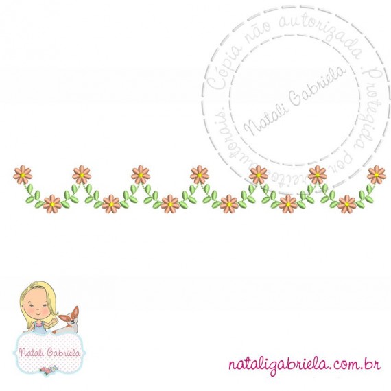 Matriz de Bordado Floral Delicado NG3