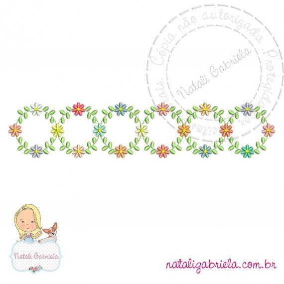 Matriz de Bordado Floral Delicado NG5
