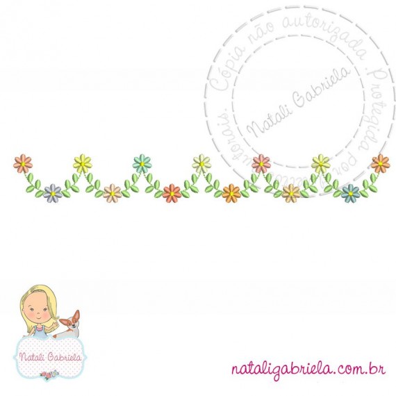 Matriz de Bordado Floral Delicado NG6