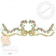 Matriz floral com laço para bordar à máquina.