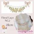 Matriz Floral  com laço para bordar à máquina.