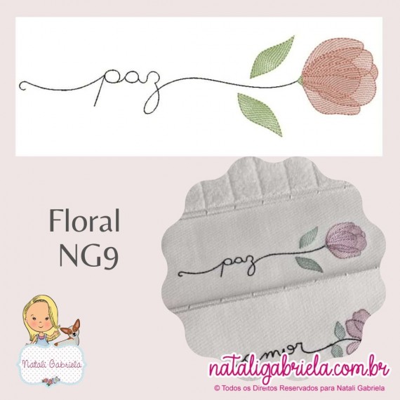 Matriz de Bordado Floral NG9 - 18cm