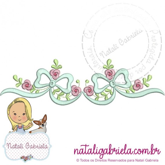 Matriz de Bordado Floral Laço NG10