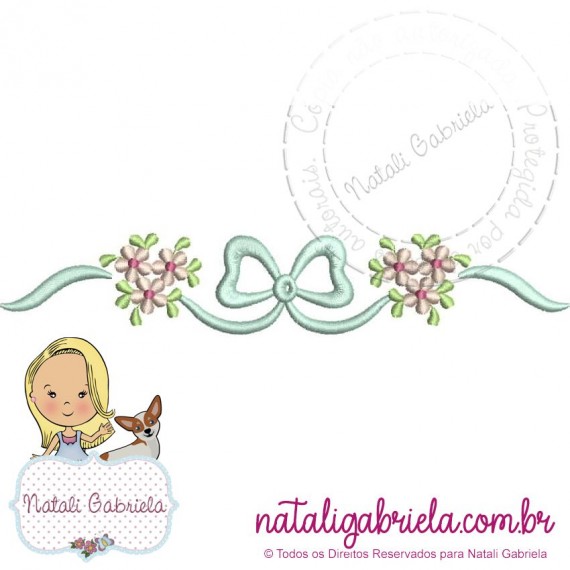 Matriz de Bordado Floral Laço NG11