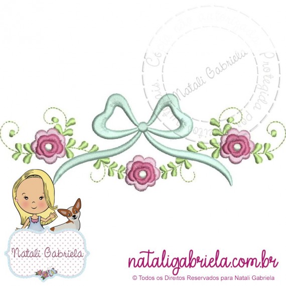 Matriz de Bordado Floral Laço NG13