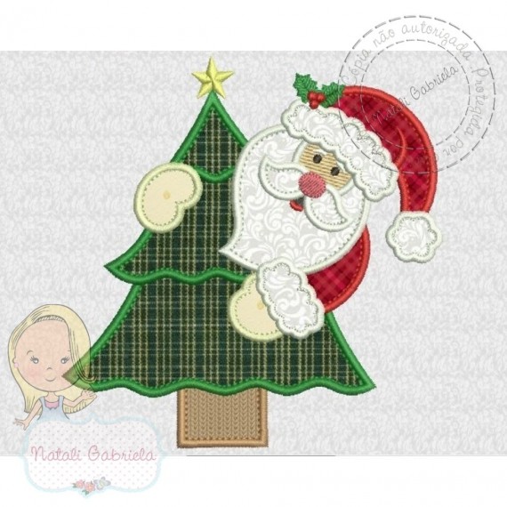 Matriz de Papai Noel para bordar à máquina.