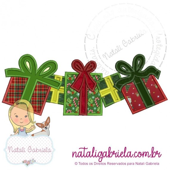 Matriz de Natal para bordar à máquina.