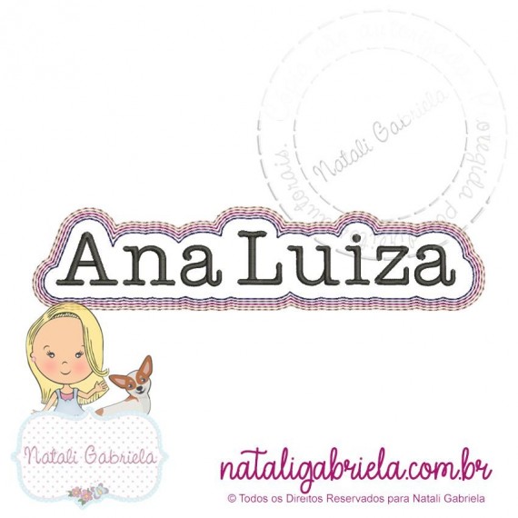 Matriz de nome para bordar à máquina.