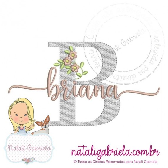 Matriz de nome Briana para bordar à máquina.