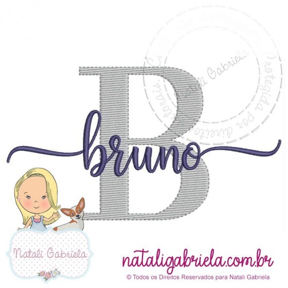 Matriz de nome Bruno para bordar à máquina.