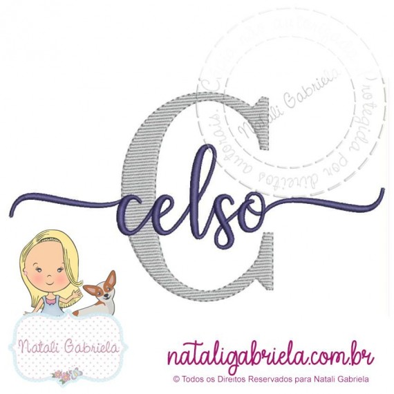 Matriz de nome Celso para bordar à máquina.