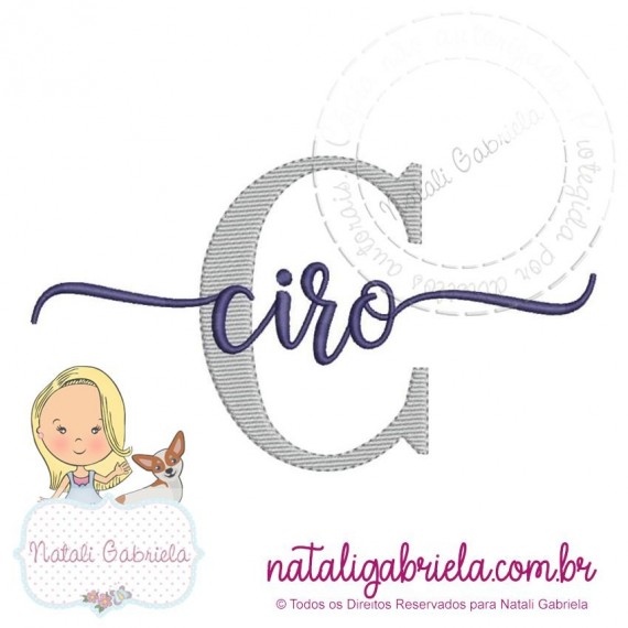 Matriz de nome para bordar à máquina.