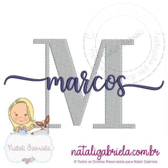 Matriz de nome para bordar à máquina.
