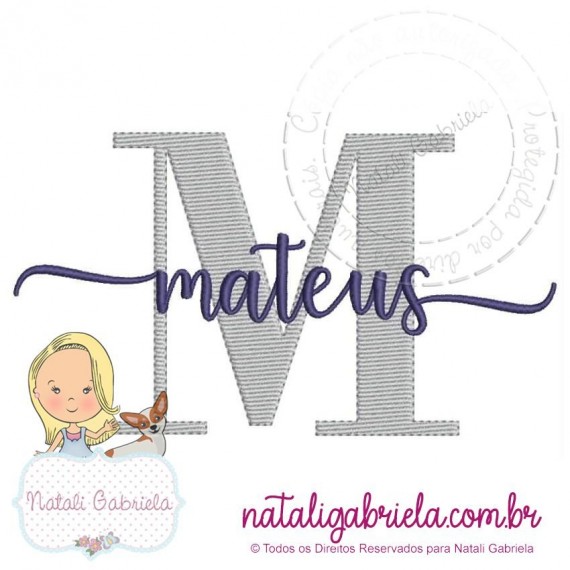 Matriz de nome para bordar à máquina.