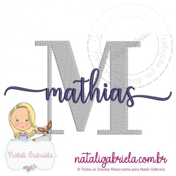 Matriz de nome para bordar à máquina.