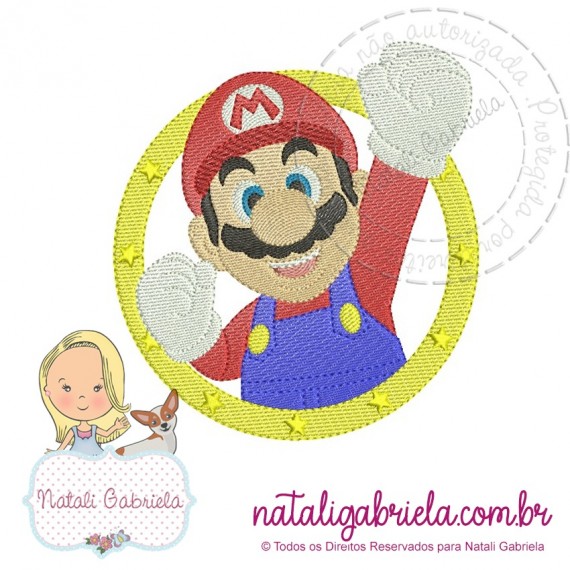 Matriz de Bordado Mario Bross NG1 - 12cm