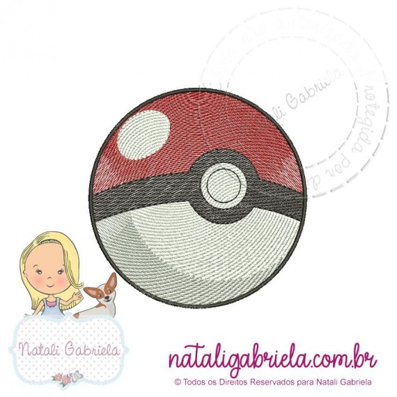 Matriz de Bordado Pokebola NG1 - 10 e 12cm