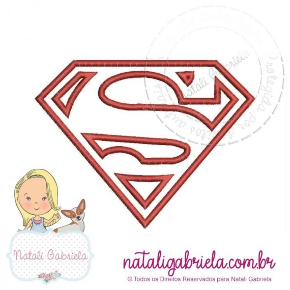 Matriz de Bordado Super Homem NG1 - 12cm