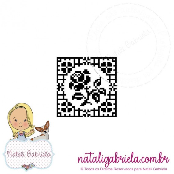 Matriz de bloco em ponto cruz para bordar à máquina.