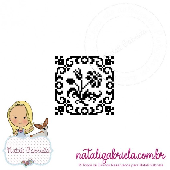 Matriz de bloco em ponto cruz para bordar à máquina.