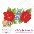 Matriz de rosas ponto cruz para bordar à máquina.