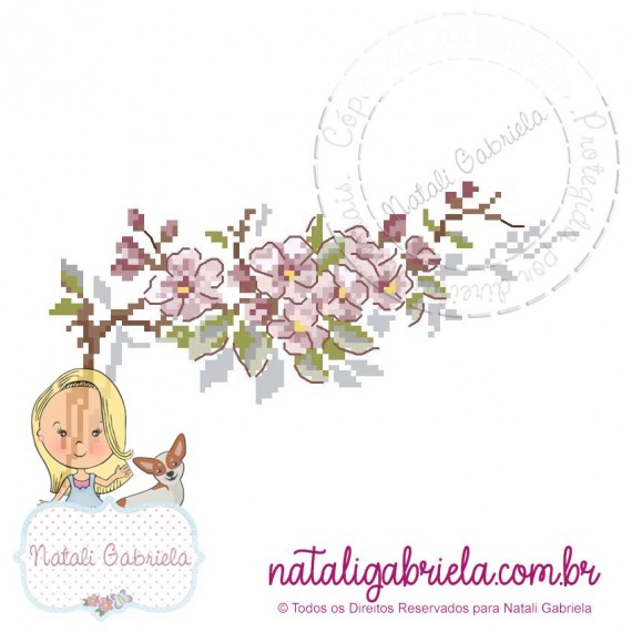 Matriz de Bordado Flor de Cerejeira PXNG1 - 15cm
