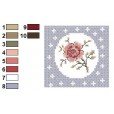Matriz de Floral com Moldura em ponto cruz para bordar à máquina.
