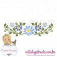 Matriz Floral em ponto cruz para bordar à máquina.