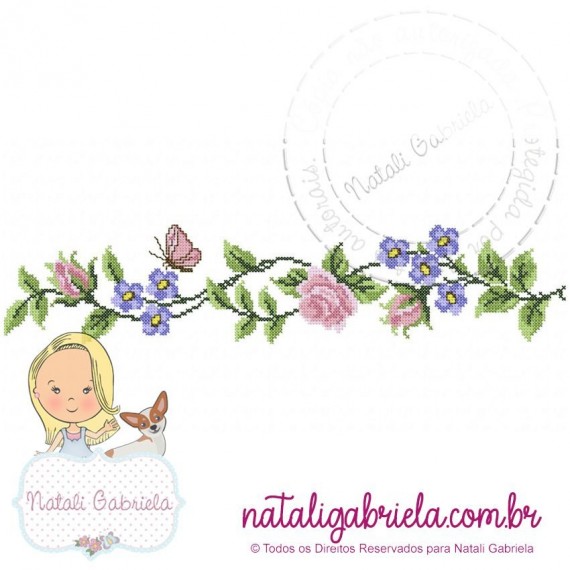Matriz de Bordado Floral PXNG3 - 30cm