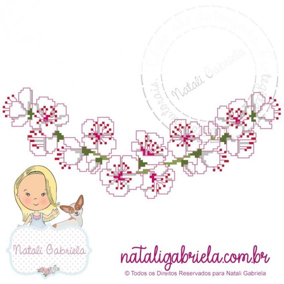 Matriz de Bordado Floral PXNG4 - 15cm