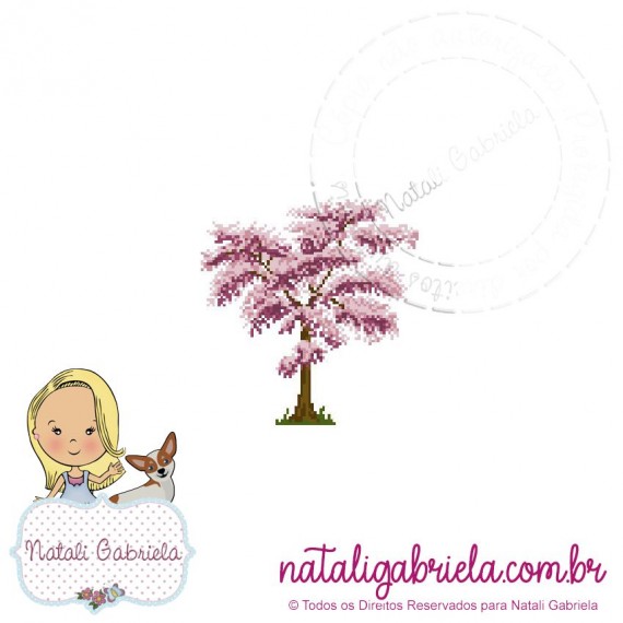 Matriz de Ipê em ponto cruz para bordar à máquina.