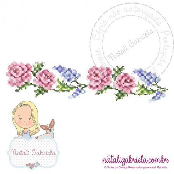 Matriz de Bordado Ramo Floral Ponto Cruz NG2