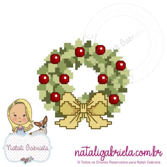 Matriz de Natal em ponto cruz para bordar à máquina.