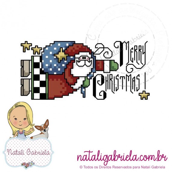 Matriz de Natal em ponto cruz para bordar à máquina.