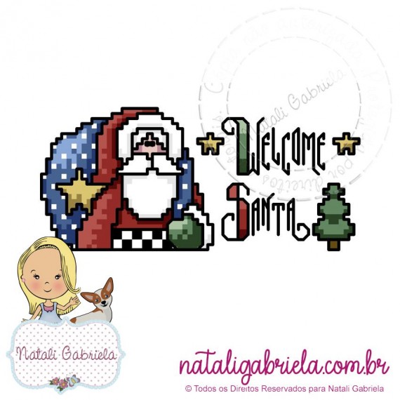 Matriz de Natal em ponto cruz para bordar à máquina.
