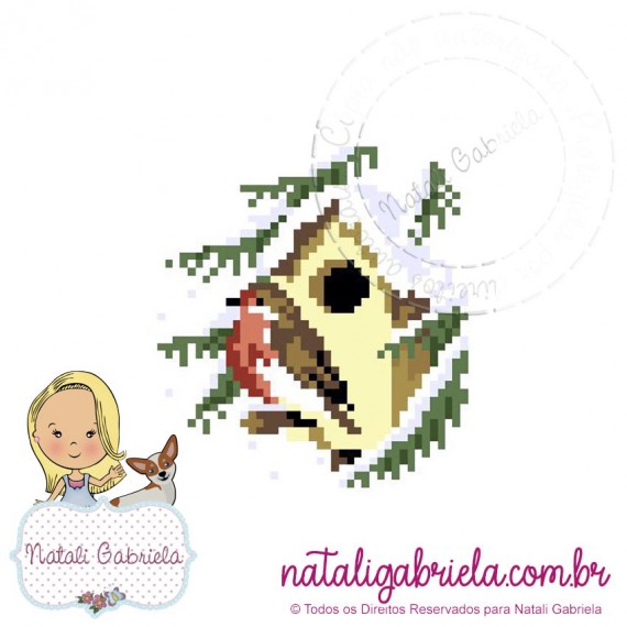 Matriz de Natal em ponto cruz para bordar à máquina.